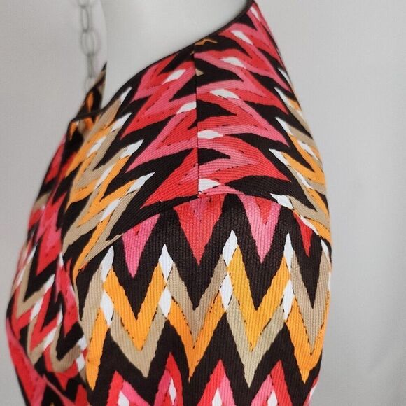 Trenz By Theresa Renz Chevron Print Open Front Corduroy Blazer Jacket Womens S - Picture 4 of 7